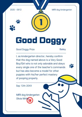 Simple illustration in blue Outreach Exemplary Award Document Formatting