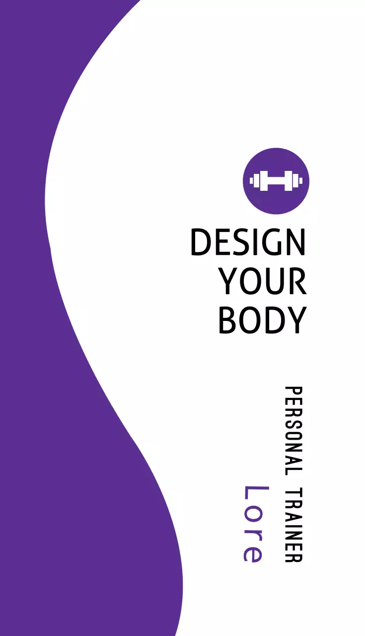 Kartu Nama Kebugaran Minimal Ungu