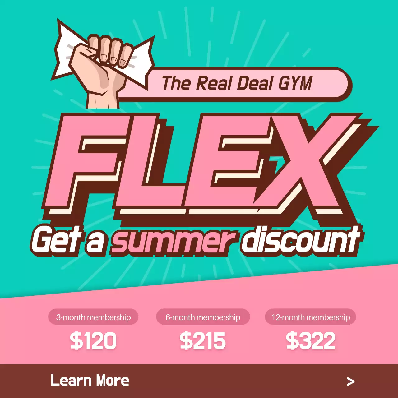 Teal Bold Gym Promotion Instagram Post