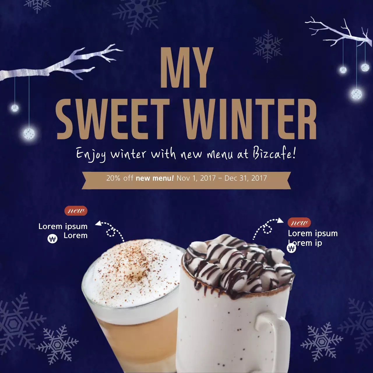 Navy Modern Winter Promotion Banner