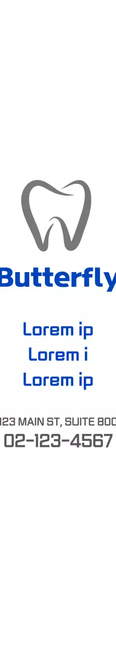 Simple text layout style in gray and blue to promote dentistry