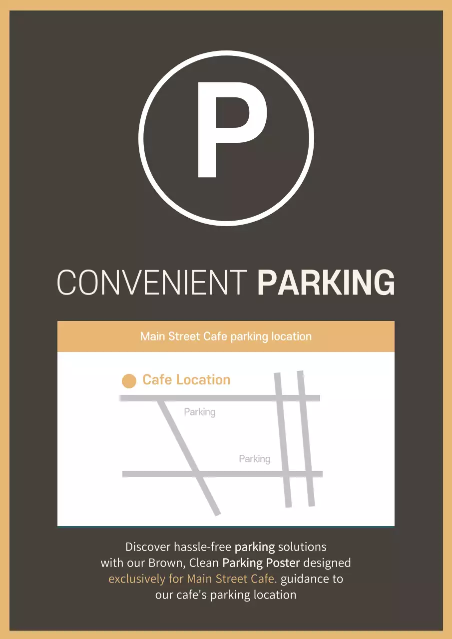 Brown Clean Parking Guide Poster