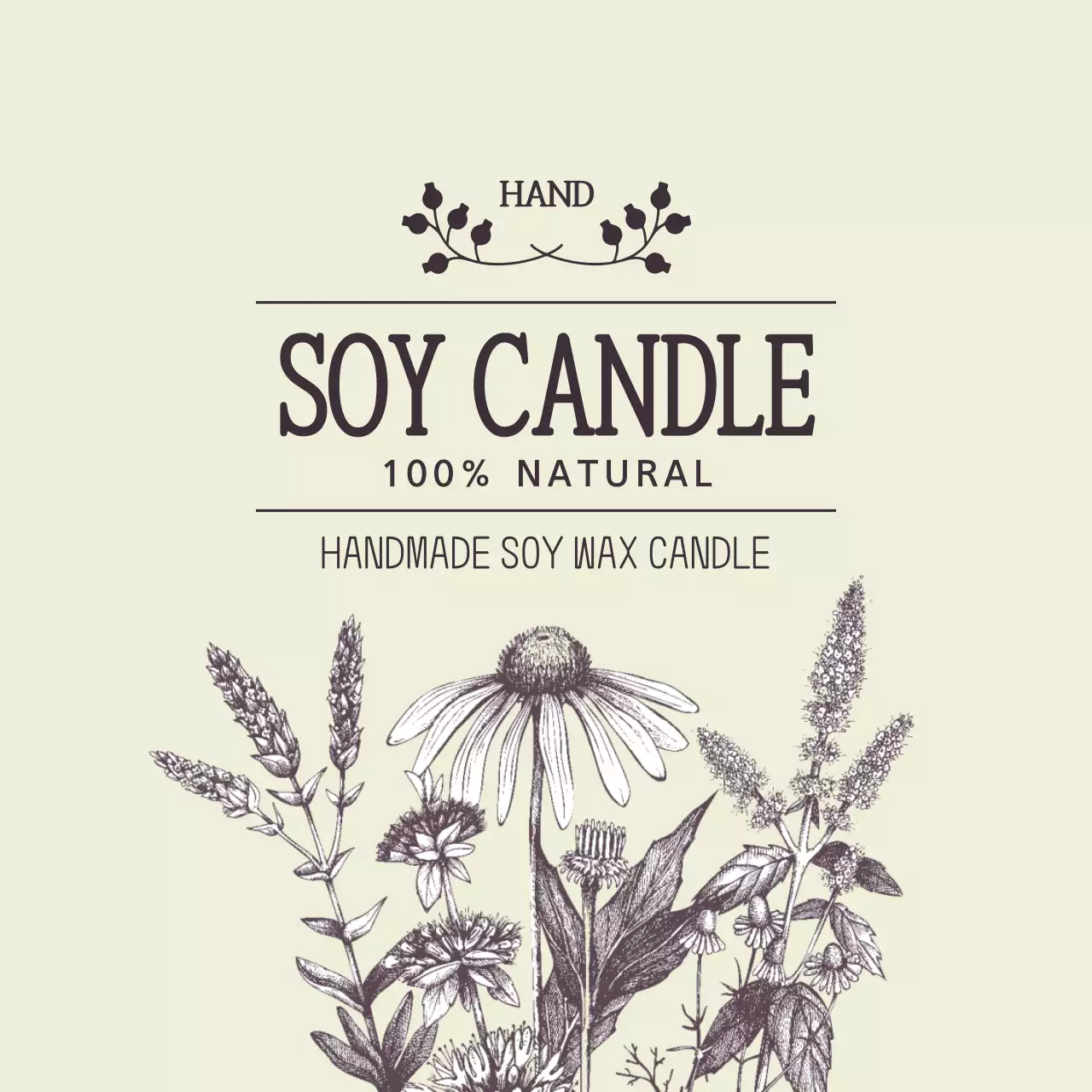 Biểu ngữ quảng cáo nến thực vật màu be