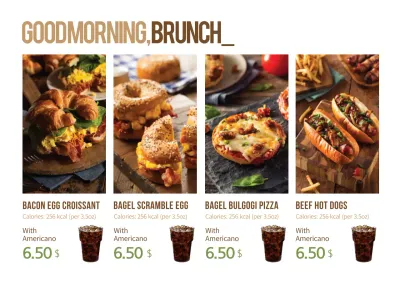 Brown Modern Brunch Menu Poster