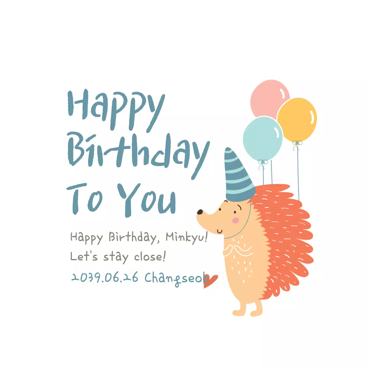 Biểu ngữ thiệp sinh nhật đơn giản màu san hô