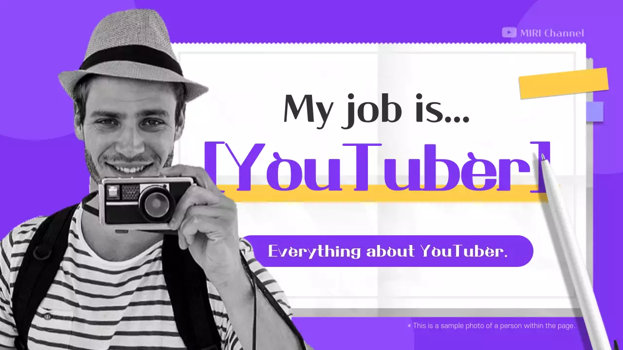 Mewawancarai pekerja manggung dengan pakaian ungu dan kuning