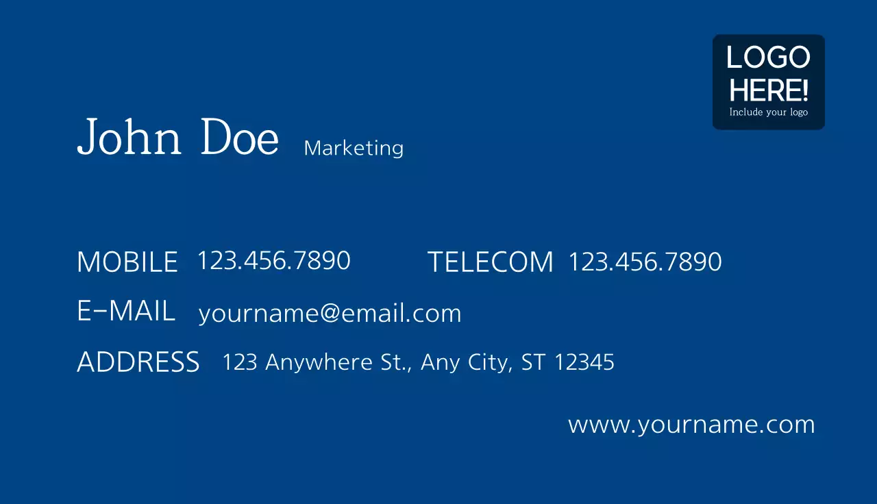 Blue Simple Business Card