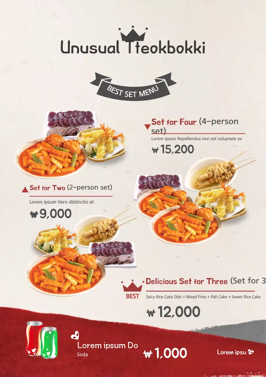 Poster Menu Makanan Modern Beige