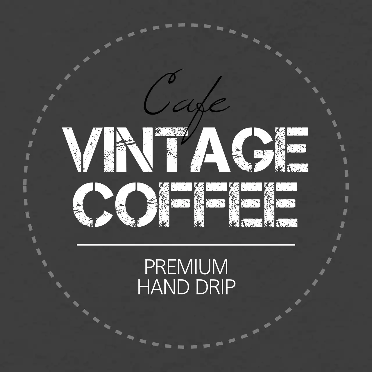Biểu ngữ Logo Cà phê Cổ điển Màu xám