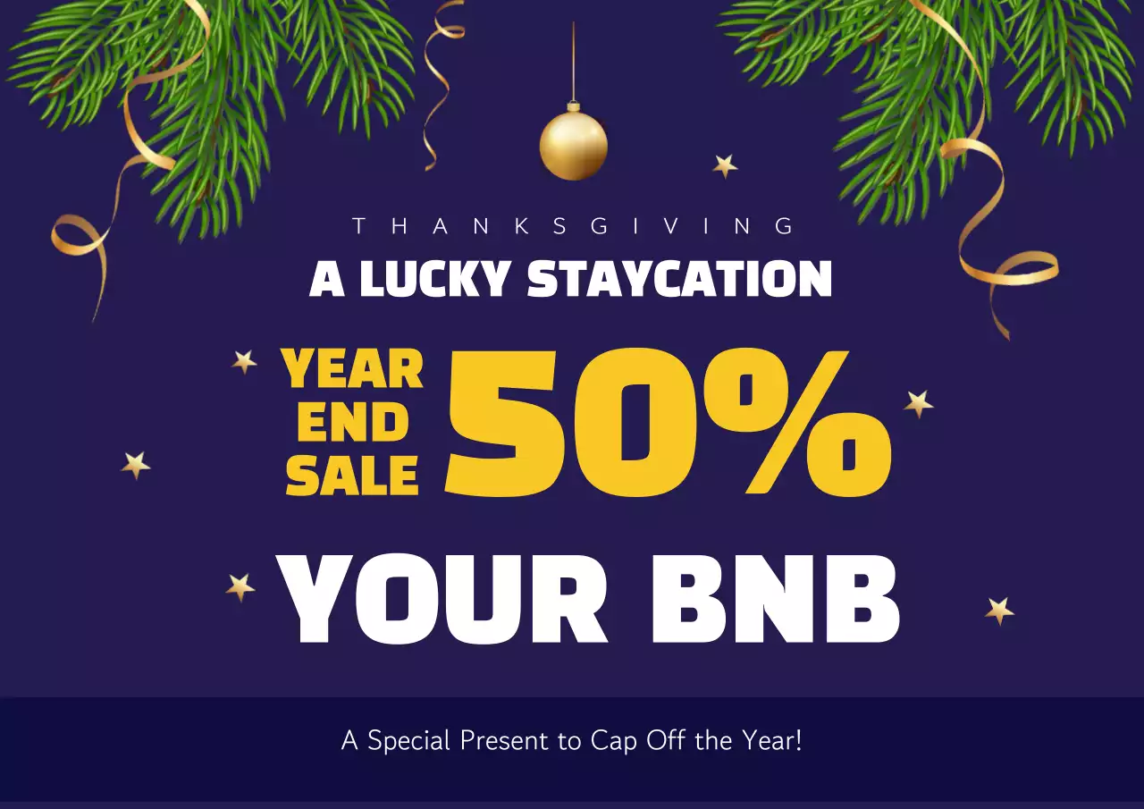 Navy Modern Staycation Promotion Poster