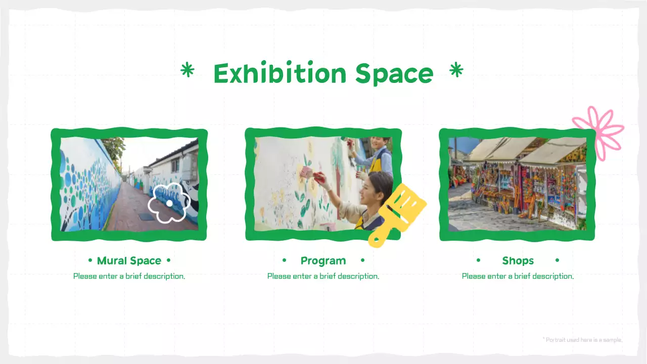 그린 크리에이티브 페인팅 전시회 프리젠테이션