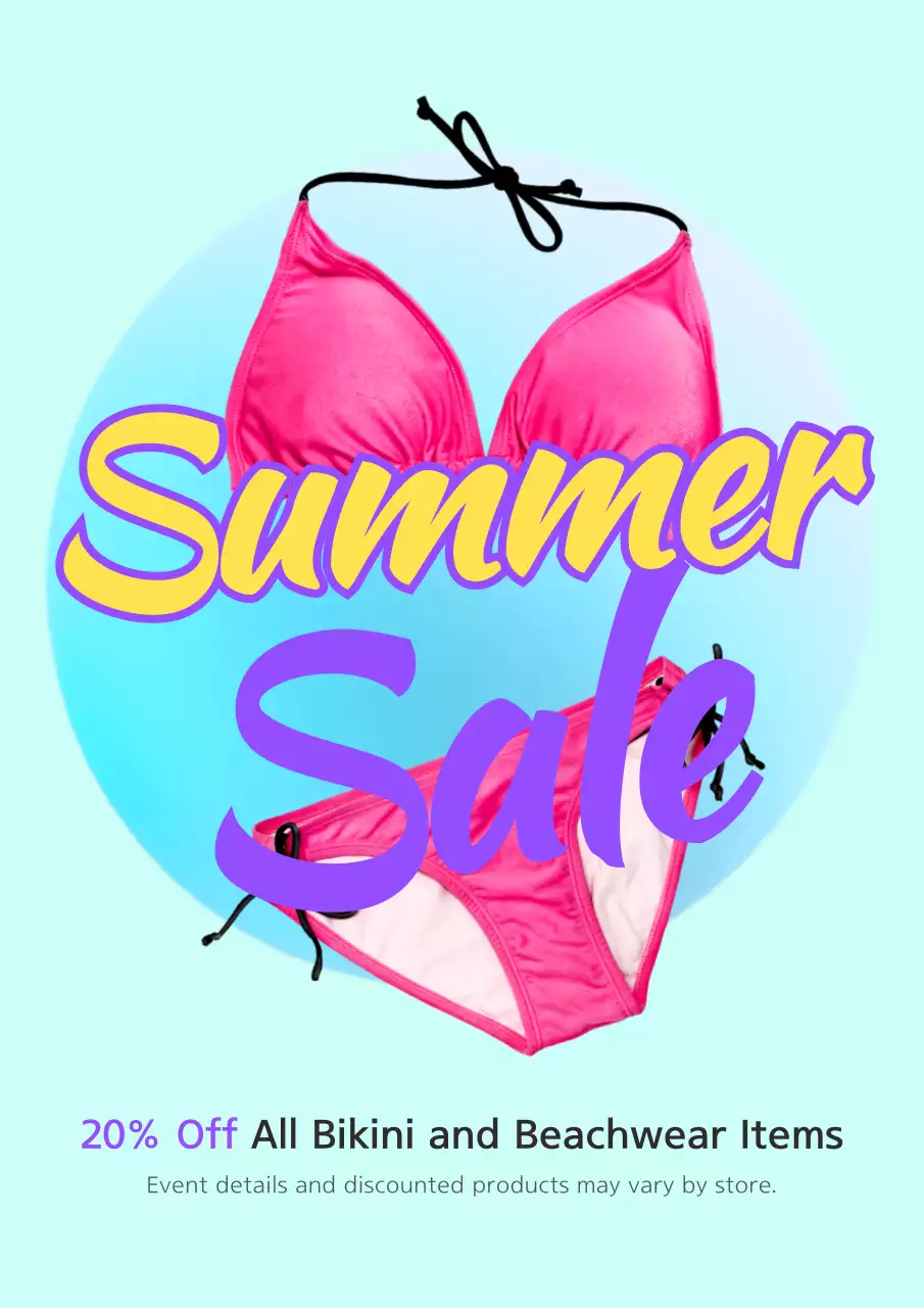 Pink Trendy Summer Sale Promotion Poster