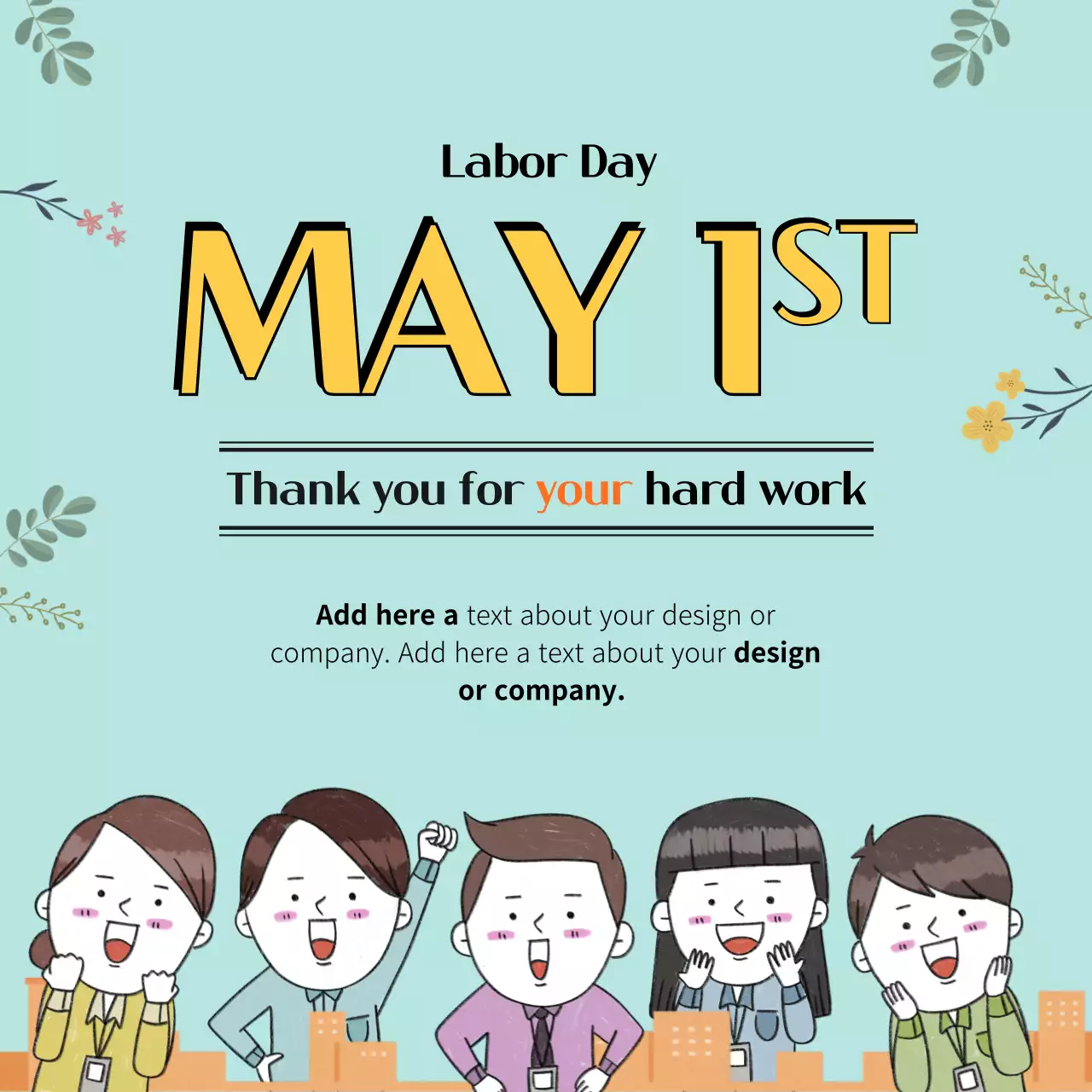 Mint Simple Labor Day Announcement Banner