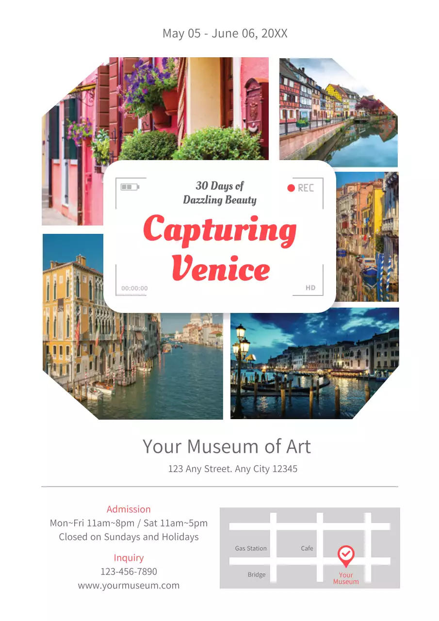 Red Modern Travel Exhibition Poster