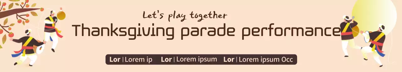 Banner de anúncio de desfile tradicional bege