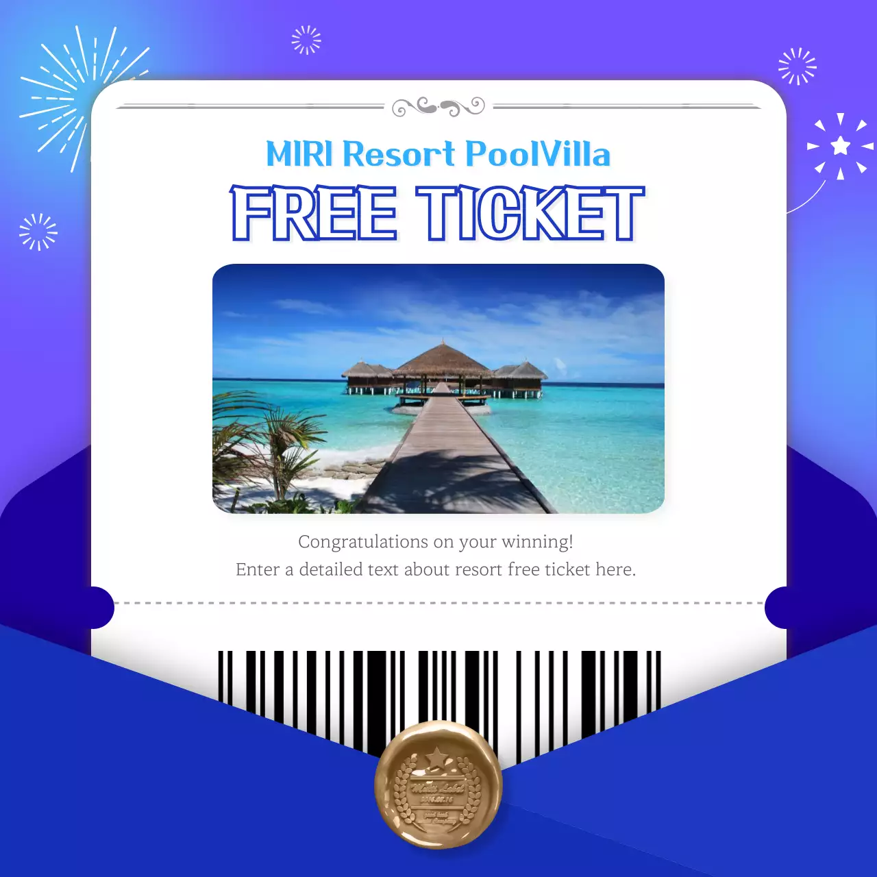 Blue filial piety tourism vacation coupon concept