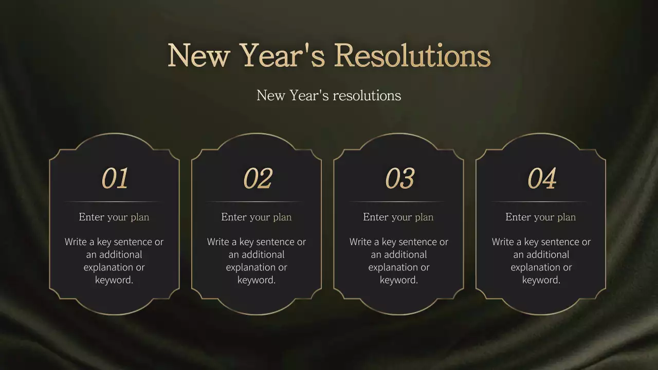 골드 엘레강트 새해 이벤트 프레젠테이션