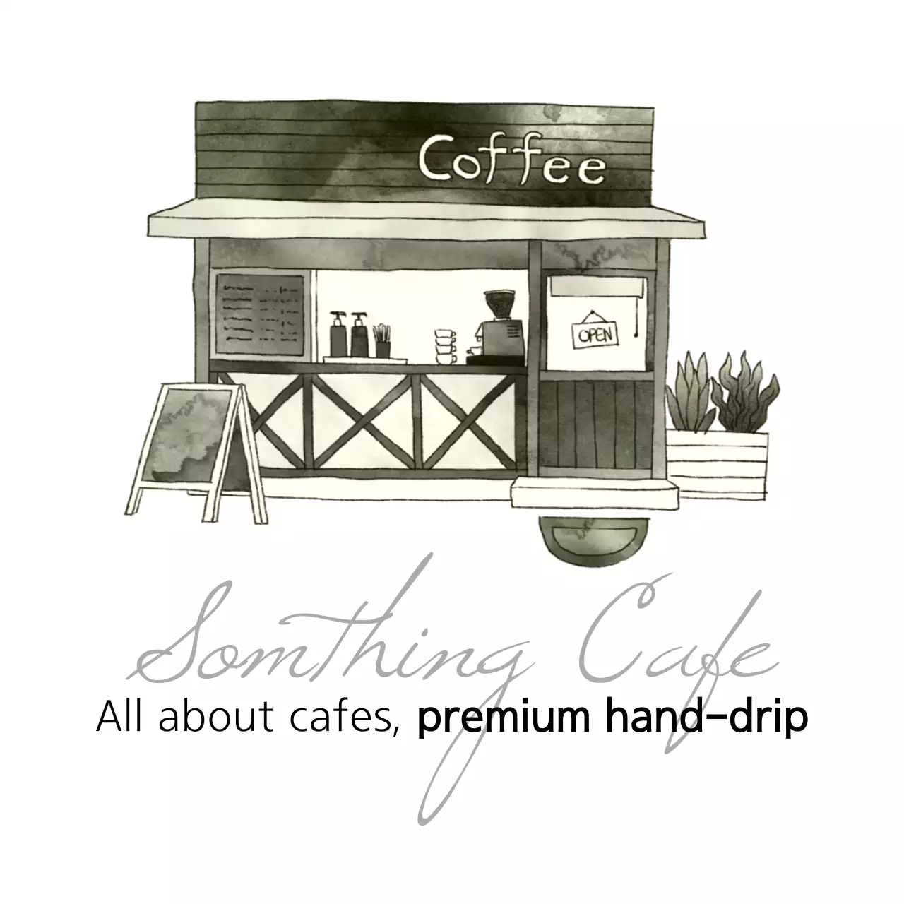 Biểu ngữ quảng cáo cà phê cổ điển màu xám