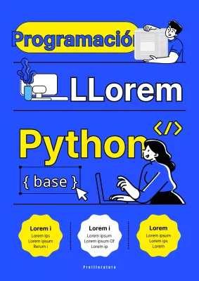 Desarrollador innovador y lógico libro de programación de codificación web en azul y amarillo