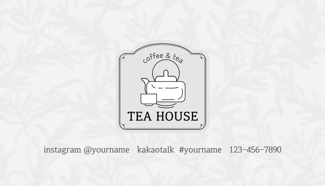Grey Minimal Tea Business Card
