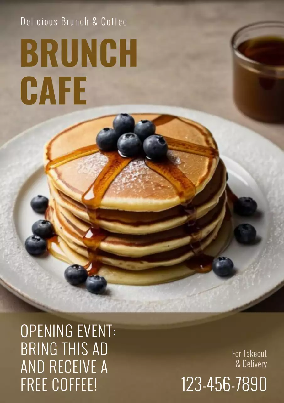 Brown Simple Brunch Promotion Poster