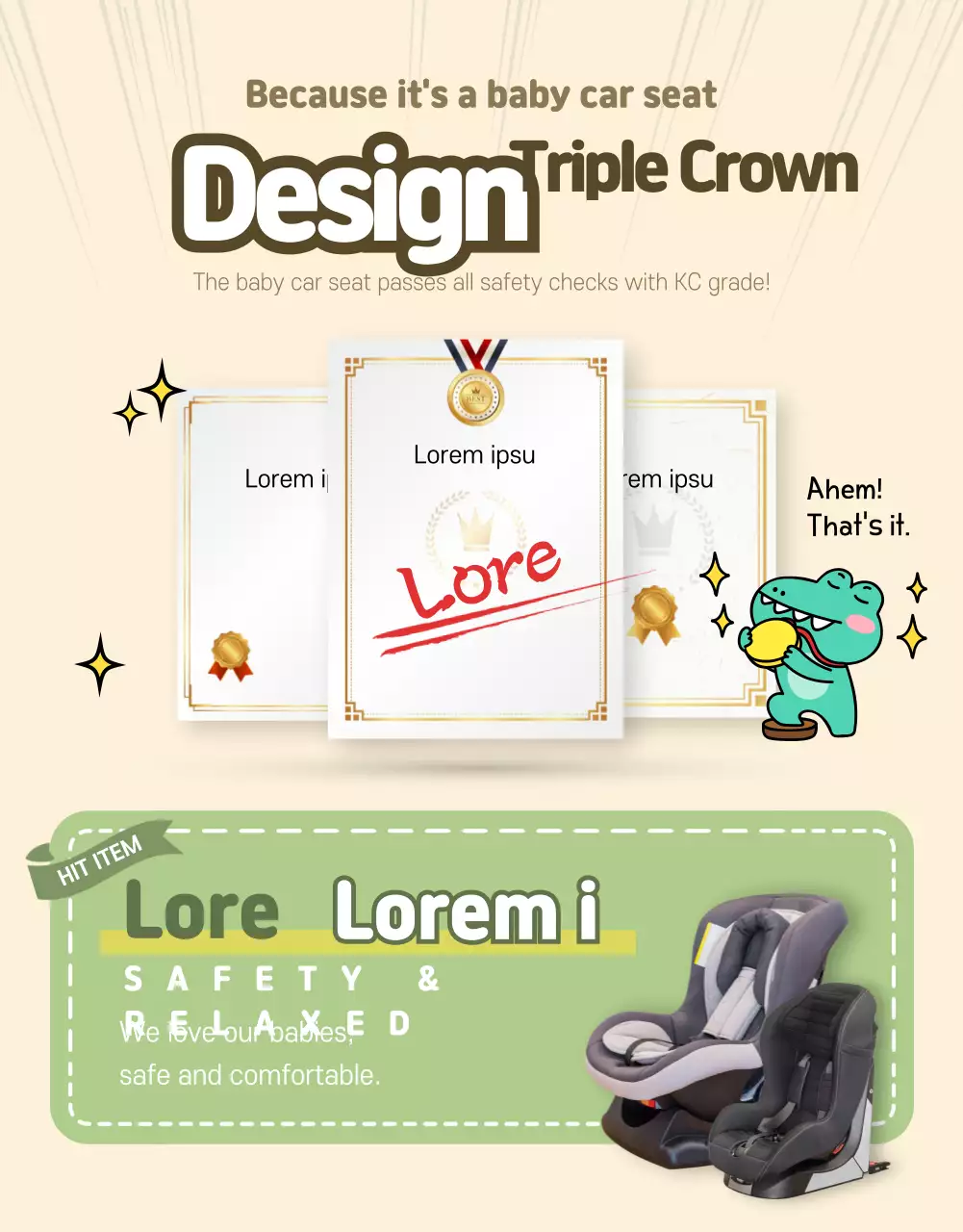 Poster Promosi Kursi Mobil Bayi Modern Beige