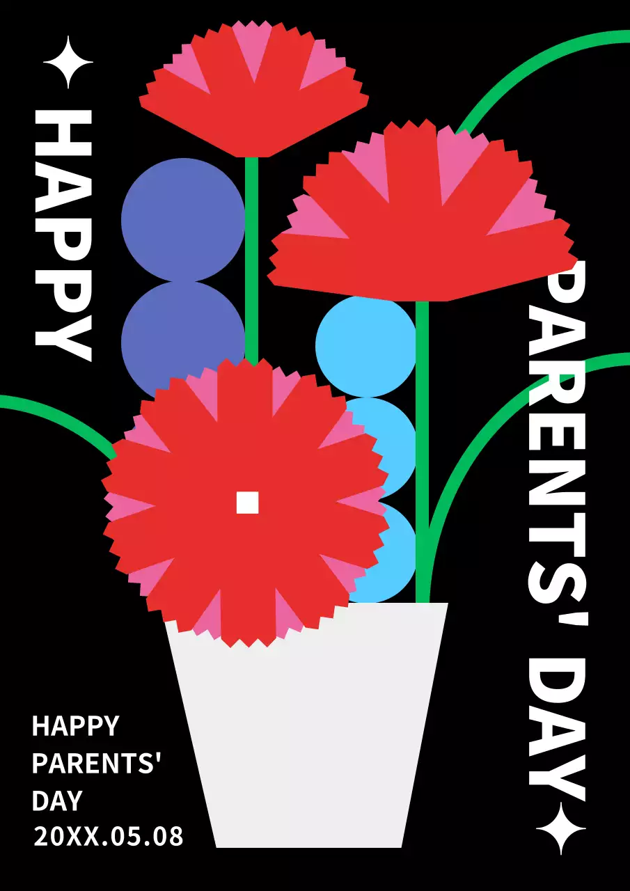 Black Modern Parents' Day Invitation Poster