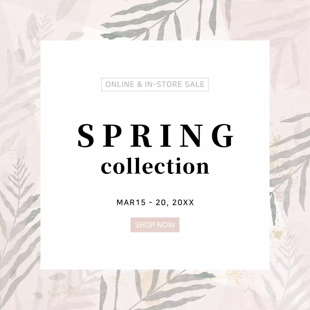 Beige Floral Sale Promotion Instagram Post