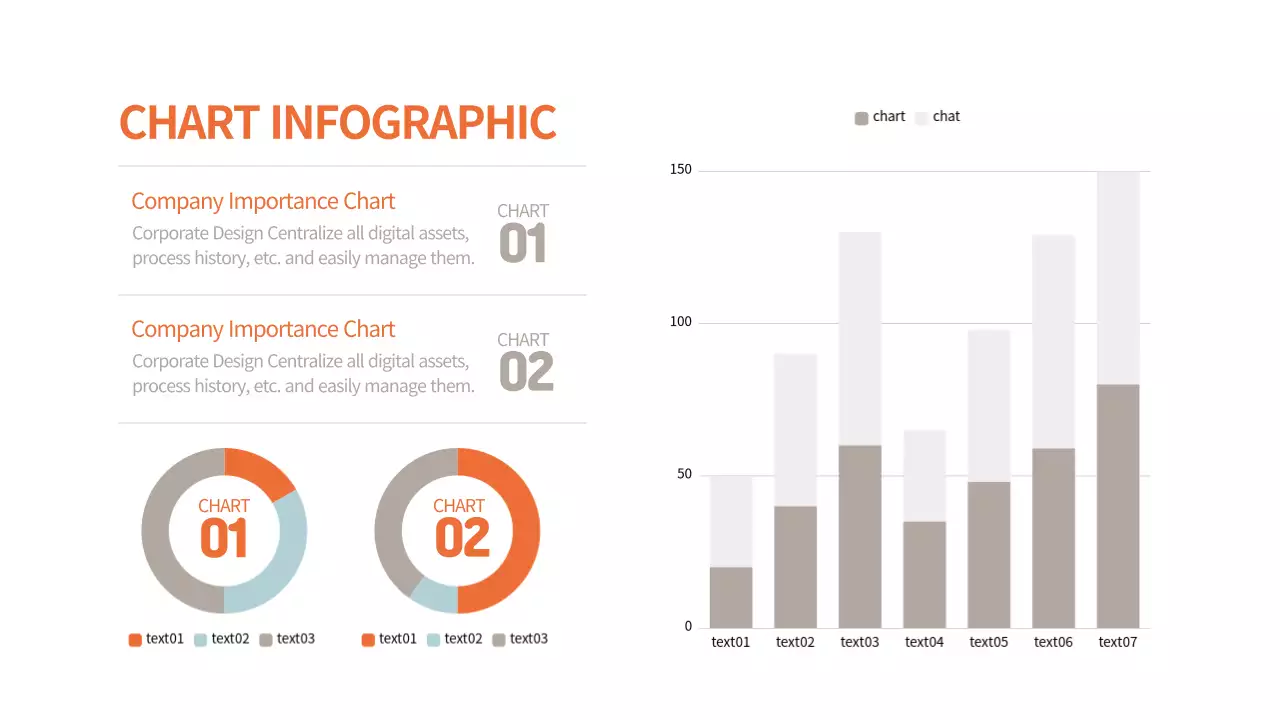 Simple orange and brown chart infographic