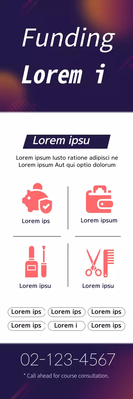 Banner de propaganda de financiamento moderno roxo