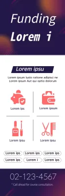 Banner de propaganda de financiamento moderno roxo