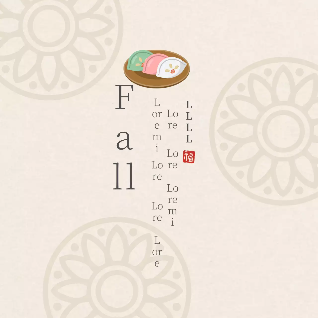 Restoran kue beras sederhana pola tradisional gading Chuseok terima kasih