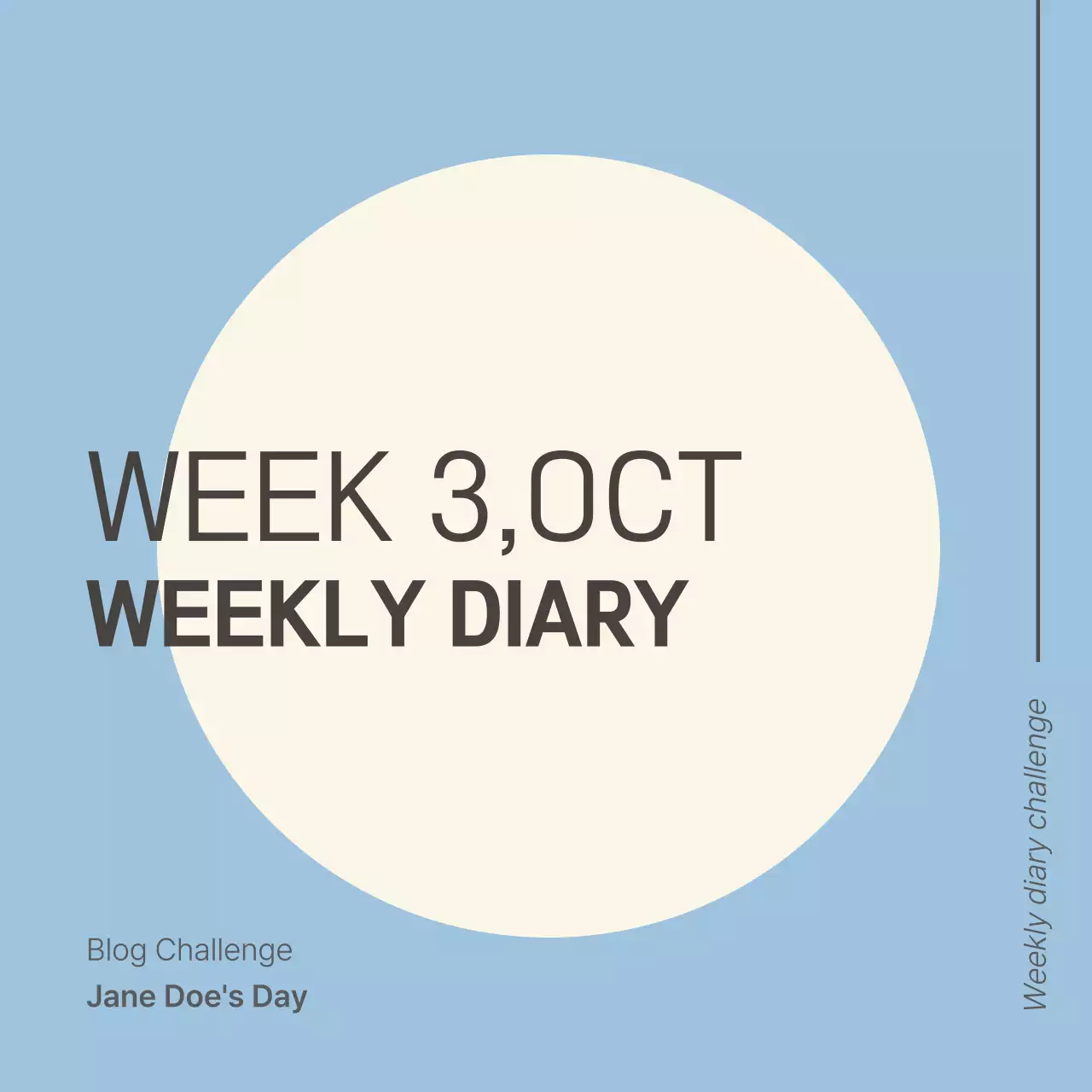 Blue Simple Diary Social Media Post