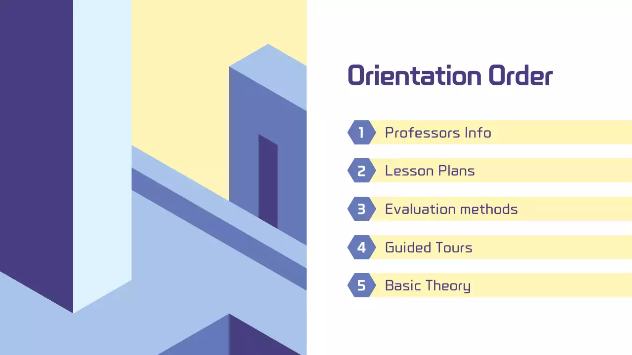 보라색 기하학적 건축 강의 프레젠테이션