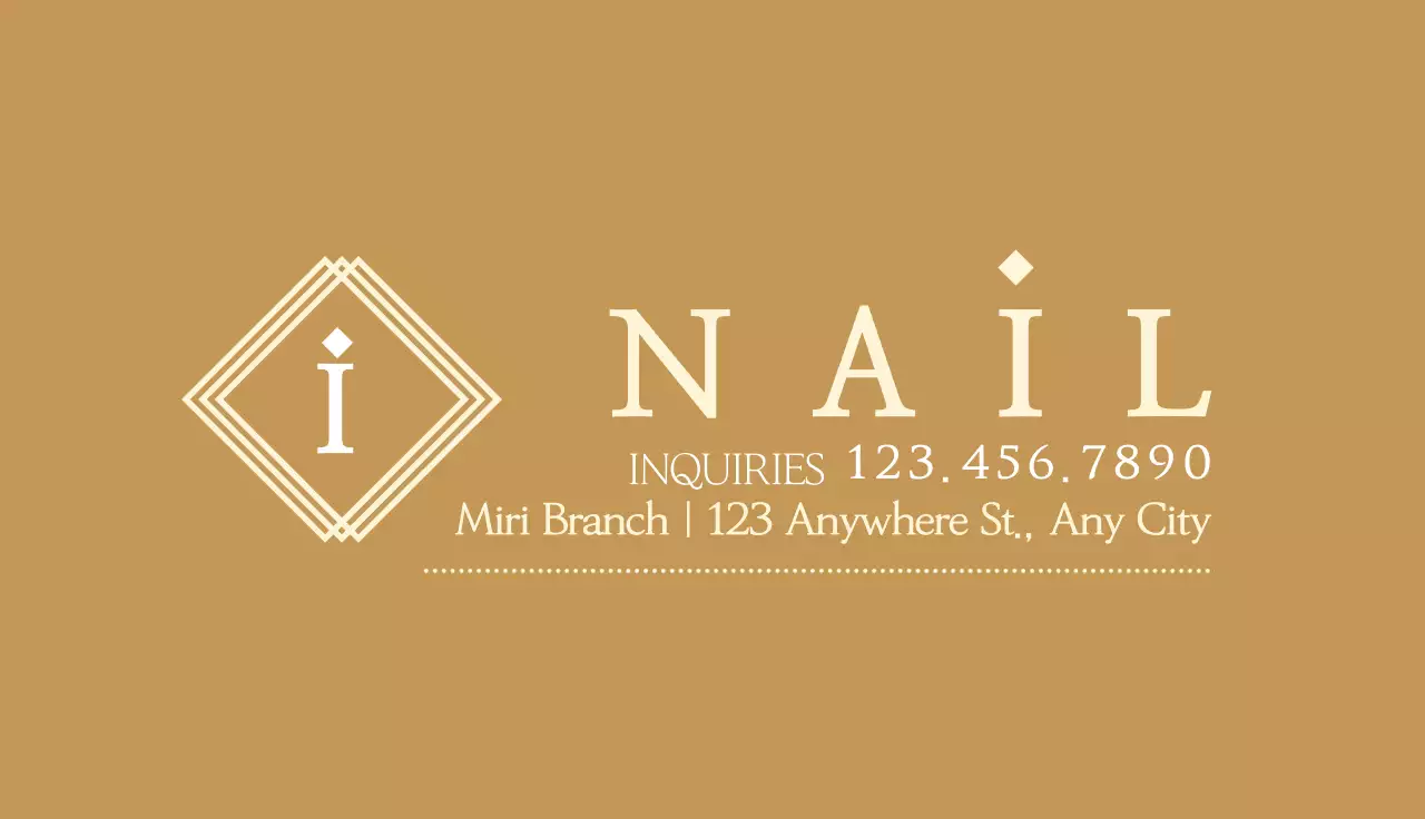 Beige Minimal Nail Promotion Business Card