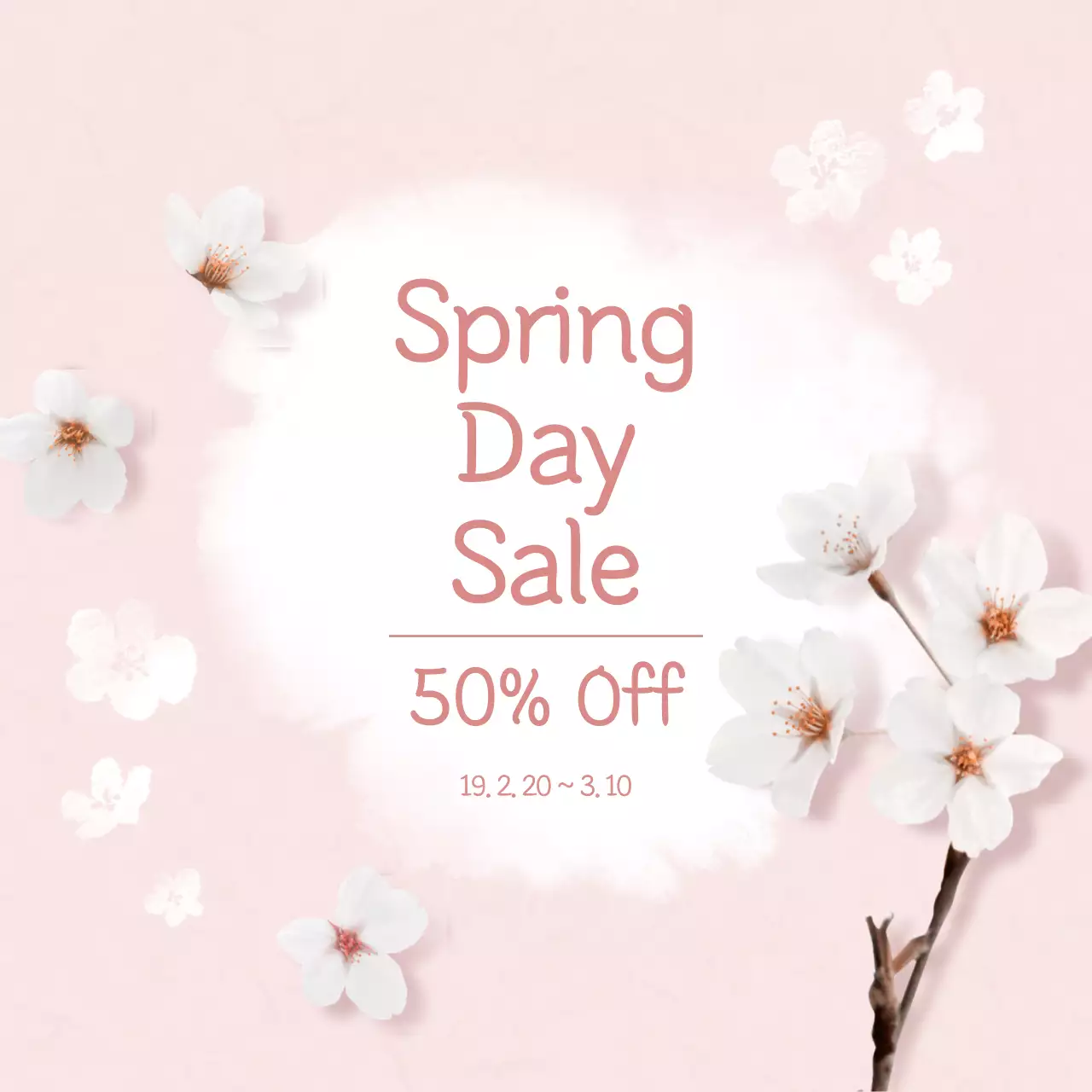 Pink Floral Sale Promotion Instagram Post