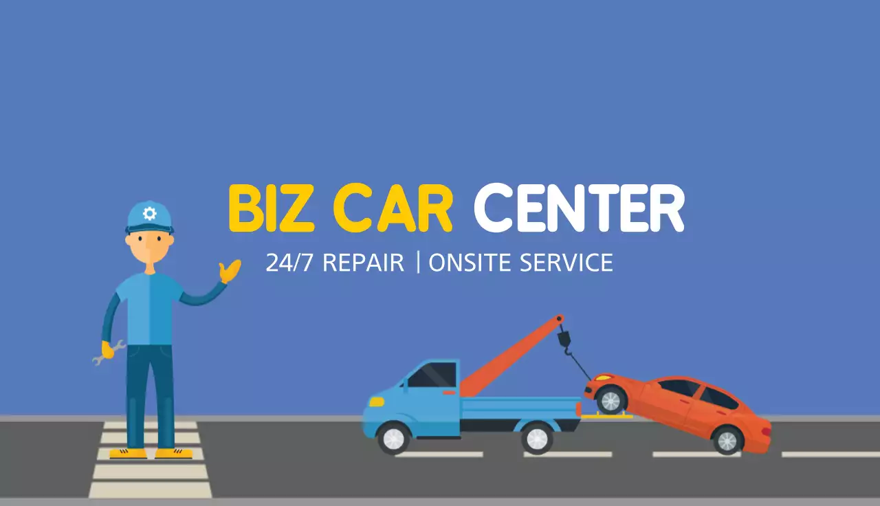 Blue Modern Car Business Card