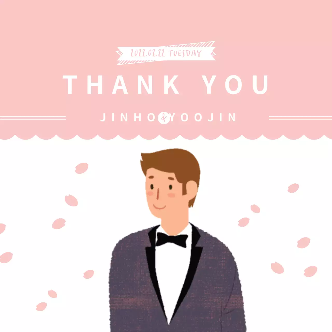 Pink Simple Thank You Card Banner