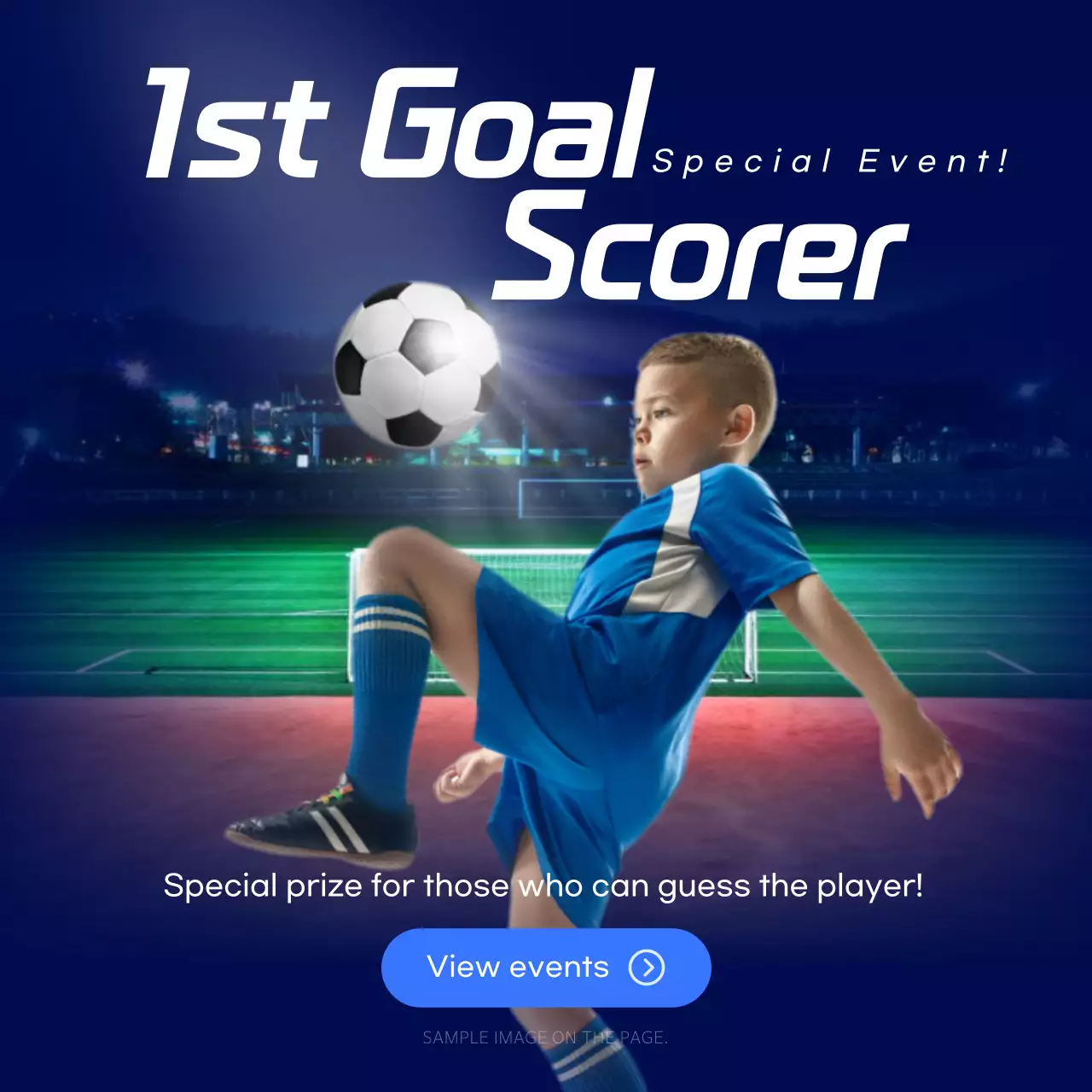 Blue Modern Soccer Event Social Media Post