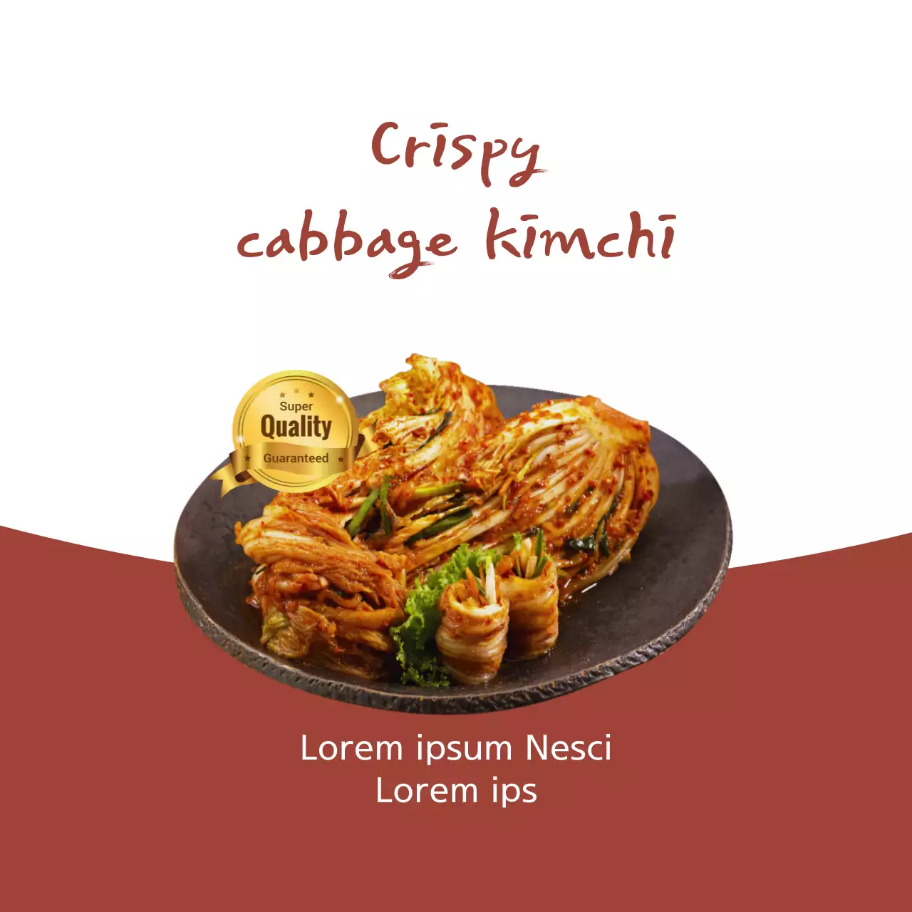 Biểu ngữ quảng cáo Kimchi truyền thống màu nâu