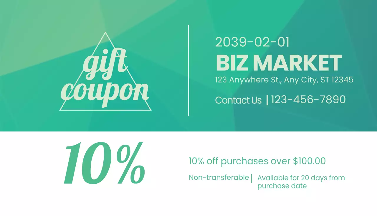 Green Modern Discount Promotion Business Card