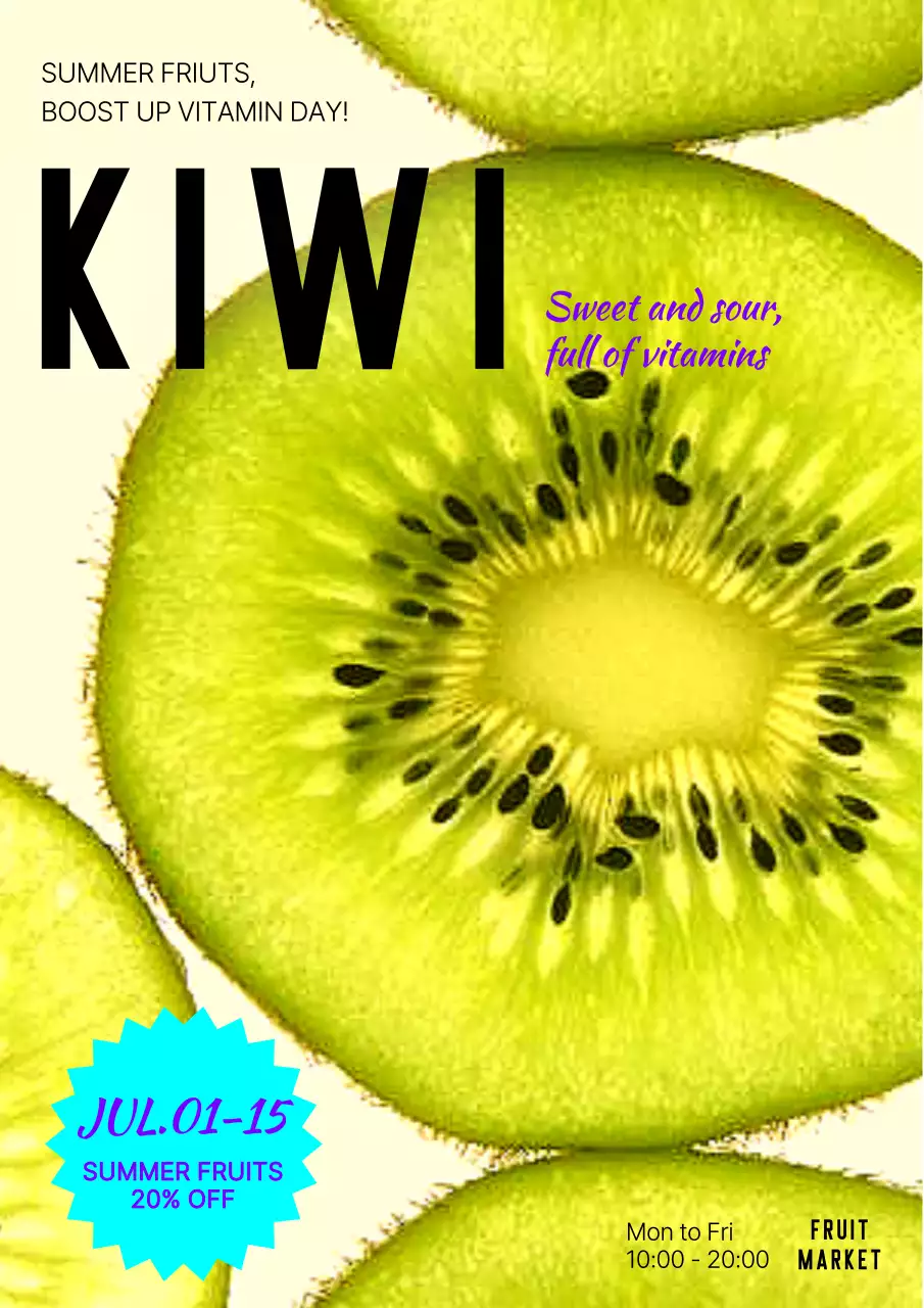 Green Modern Fruits Promotion Poster