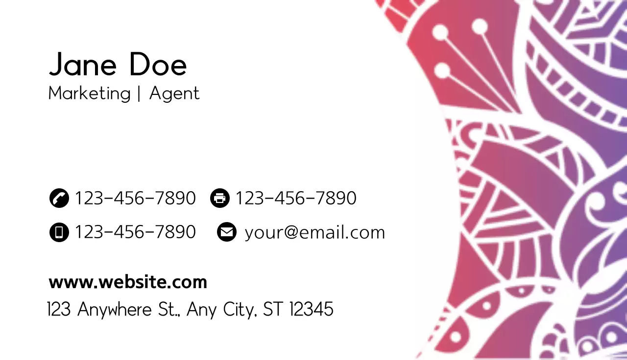 Point business card with blue gradient