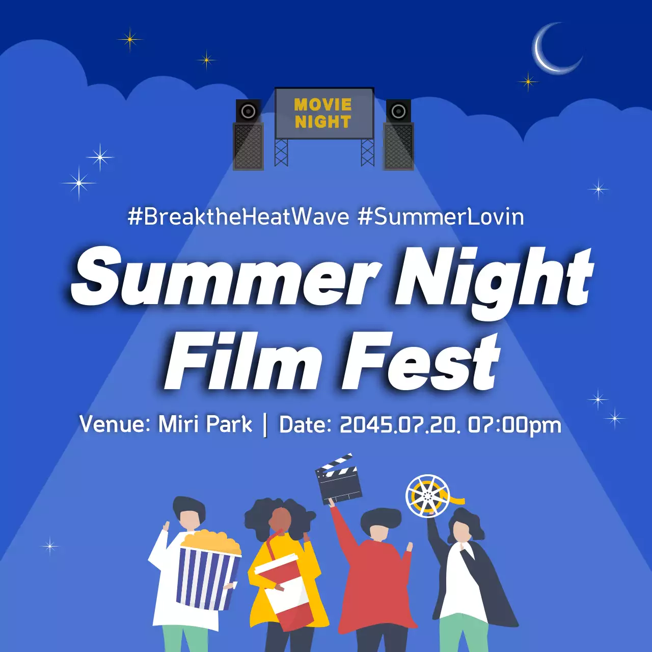 Blue Modern Film Event Instagram Post