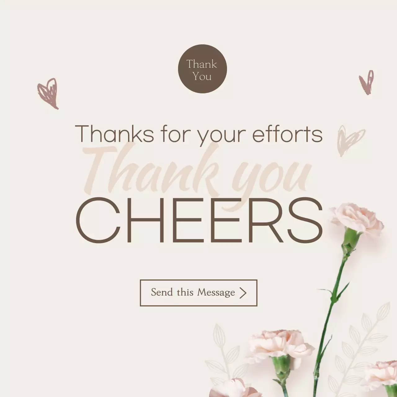 Beige Elegant Thank You Card Instagram Post