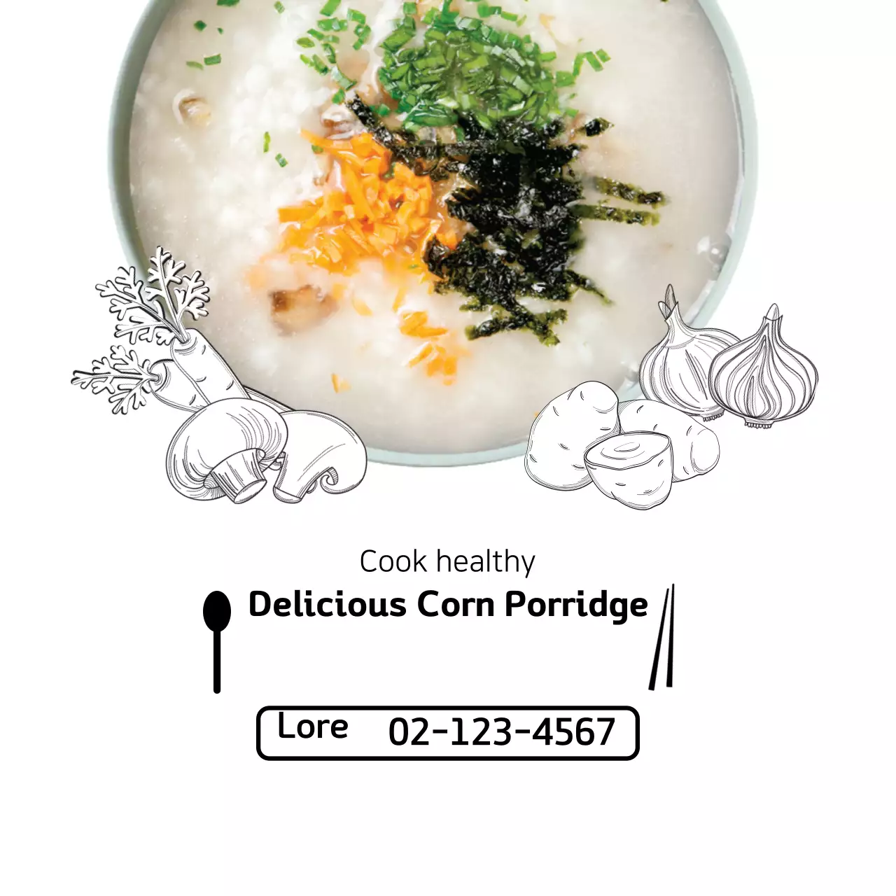 White Minimal Recipe Card Banner