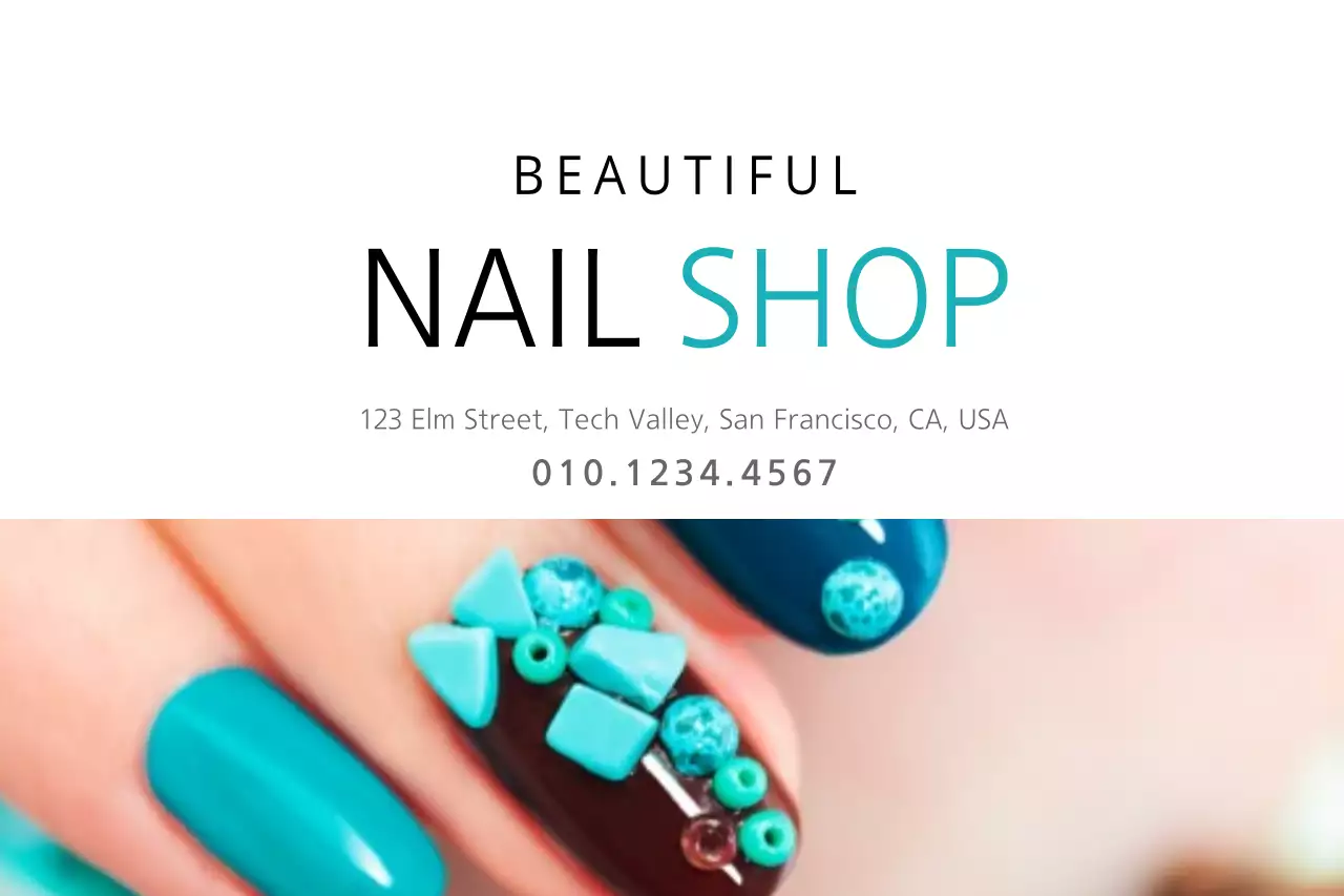 Faixa promocional de unhas da moda azul-petróleo