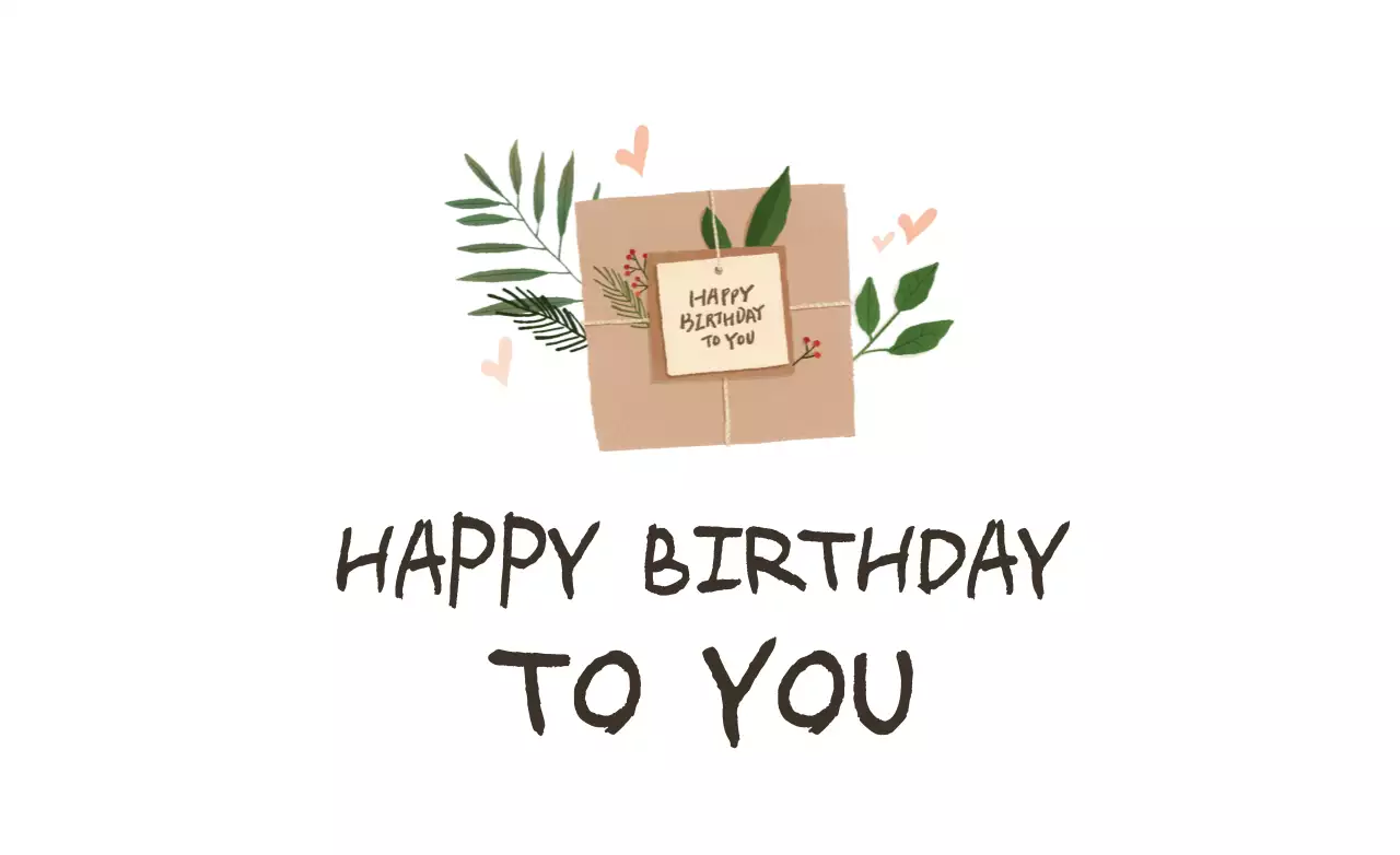 Banner de cartão de aniversário simples bege