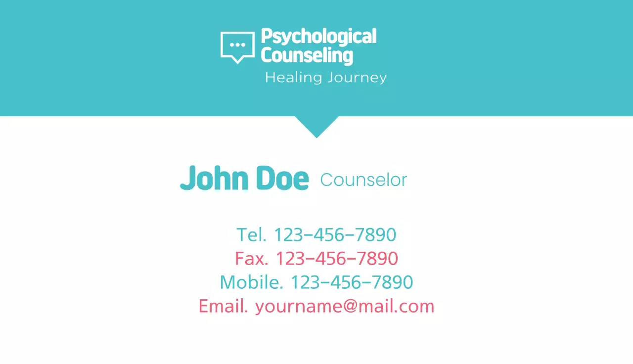 Teal Minimal Counseling Promotion Business Card