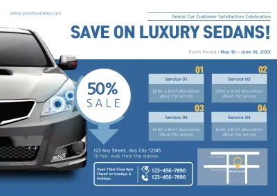 Blue Modern Car Promotion Poster